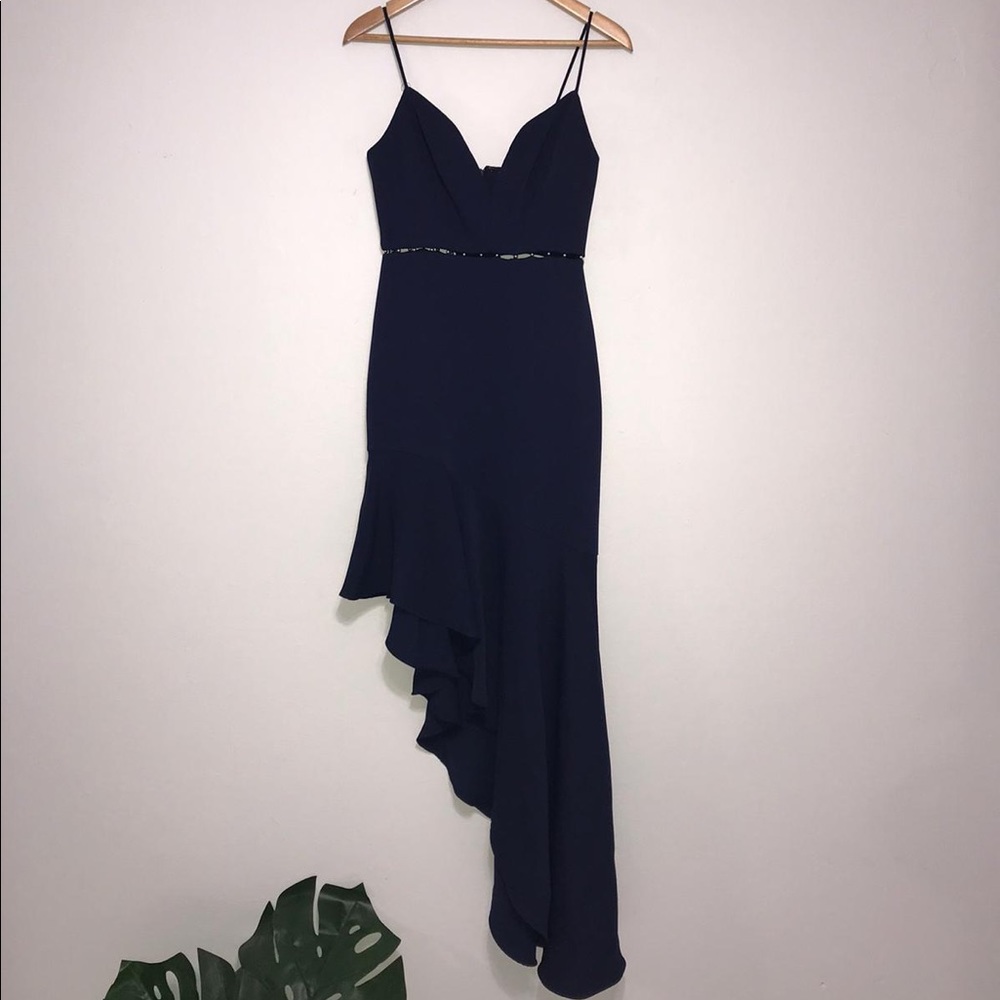 BCBG Max Azria Navy Blue Asymmetrical Dress
